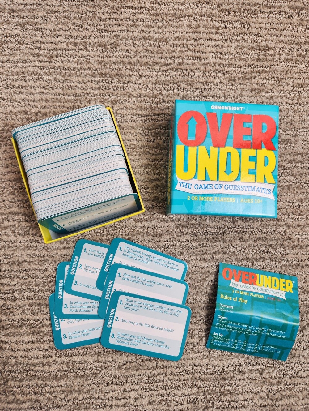 Over Under The Game Of Guesstimates 2014 Gamewright Trivia Age 10+ Complete